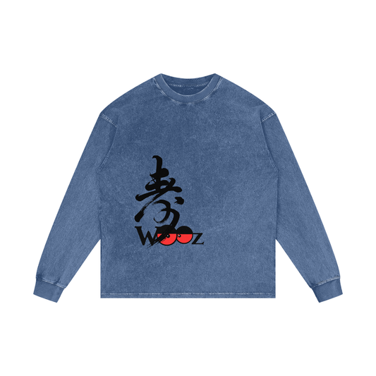 Acid Wash Oversize Long Sleeve T-Shirt - 250 GSM
