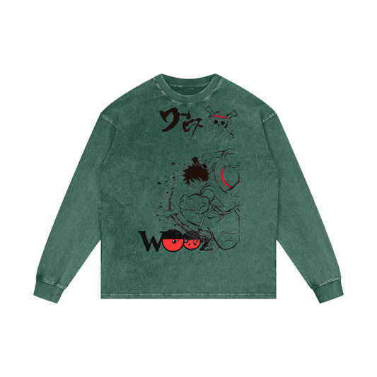 Acid Wash Oversize Long Sleeve T-Shirt - 250 GSM